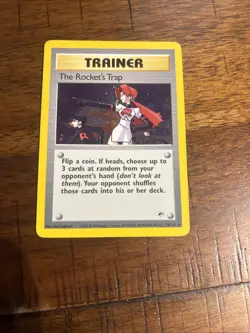 Pokemon Cards: Gym Heroes Rare Holo: The Rocket's Trap 19/132 - Image 1