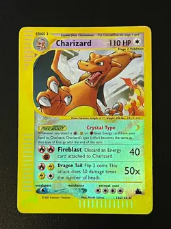 Crystal Charizard 146/144 Skyridge Reverse Holo Rare Pokemon Card - Image 1