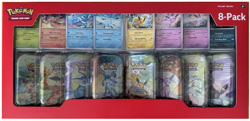 Pokemon TCG: Scarlet & Violet: Prismatic Evolutions 8 Mini Tins with Promo Cards - Image 1