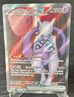 Pokemon TCG Destined Rivals Team Rockets Mewtwo EX Ultra Rare Card 213/182 - Image 2