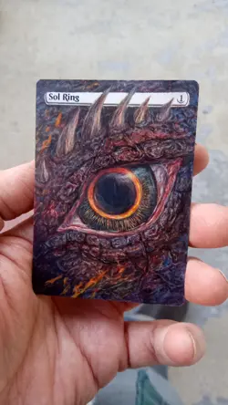 MtG Sol Ring Full Magic Altered Hand Painted Art Original Alter Dragon - Image 1