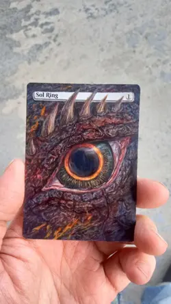 MtG Sol Ring Full Magic Altered Hand Painted Art Original Alter Dragon - Image 2