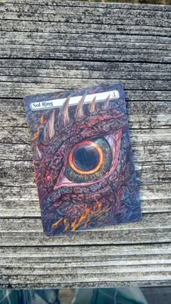 MtG Sol Ring Full Magic Altered Hand Painted Art Original Alter Dragon - Image 3