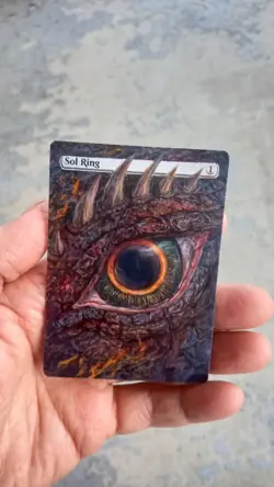 MtG Sol Ring Full Magic Altered Hand Painted Art Original Alter Dragon - Image 4