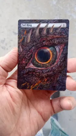 MtG Sol Ring Full Magic Altered Hand Painted Art Original Alter Dragon - Image 5