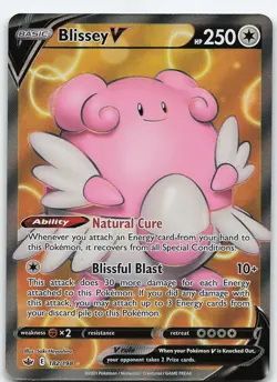 Blissey V (Full Art) 182/198 Ultra Rare Holo SWSH06: Chilling Reign NM Pokemon - Image 1