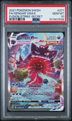 2021 Pokemon Fusion Strike Gengar VMAX Alt Art 271/264 PSA 10 GEM MINT - Image 1