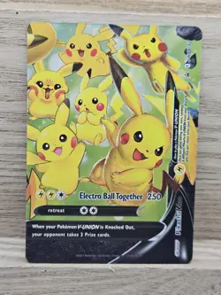 Pikachu V-Union (Bottom Right) Pokemon Card TCG Black Star #SWSH142 (16) - Image 1