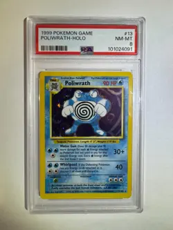 Poliwrath 13/102 Base Set Holo (1999) Pokemon TCG PSA Grade 8 - Image 1
