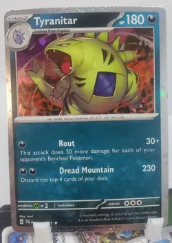 Pokemon Tyranitar Paldea Evolved 135/193 Cosmos Holo Swirl NM/M Unplayed Promo - Image 1
