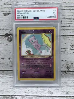 Pokemon Mew Southern Islands Reverse Holo English PSA 5 EX - Image 1