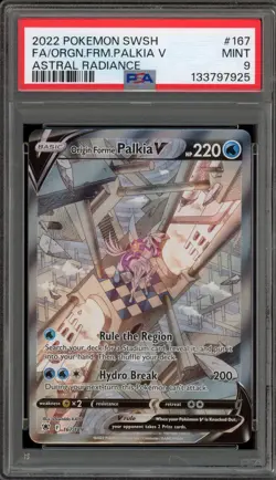 Pokemon Origin Forme Palkia V Astral Radiance Full Alt Art #167 PSA 9 Mint - Image 1