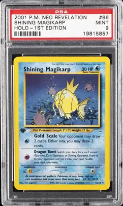 2001 POKEMON NEO REVELATION 1ST ED #66 SHINING MAGIKARP-HOLO PSA 9 - Image 1