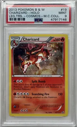 Charizard / Glurak 19/113 Holo Cosmos Pokemon Black & White 2013 - Low POP PSA 9 - Image 1