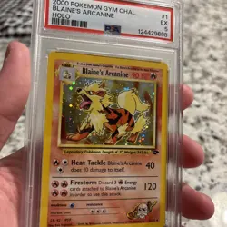 2000 Pokemon Gym Challenge Blaine's Arcanine Holo Rare PSA 5 - Image 3