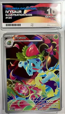 Pokemon TCG Ivysaur IR 134/132 Mega Evolution - Ace 10 Gem Mint 💎 - Image 1