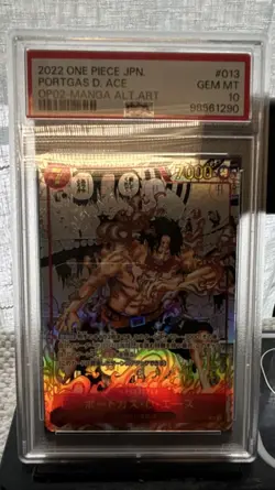 Bandai One Piece CCG Portgas D. Ace OP02-013 Paramount War Alt Art Foil PSA 10 - Image 1