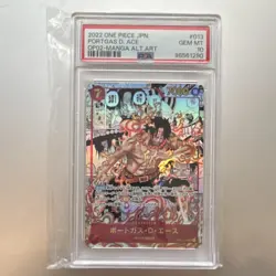 Bandai One Piece CCG Portgas D. Ace OP02-013 Paramount War Alt Art Foil PSA 10 - Image 2