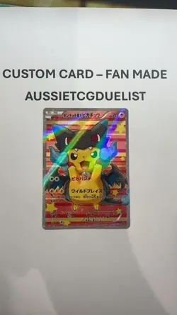 Poncho Pikachu Mega Charizard 207/XY-P Holo Japanese Pokemon Card *CUSTOM* - Image 3