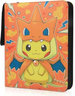 Pokemon Trading Card Binder Holder 50 Page TCG 400-Slot Poncho Pikachu Charizard - Image 1