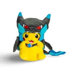 Pokemon Pikachu Mega Charizard X Hoodie Cosplay Poncho Plush 12" Cute Soft Toy - Image 1