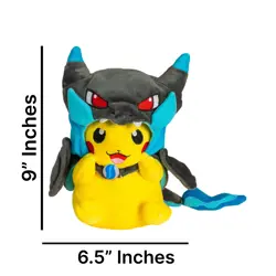 Pokemon Pikachu Mega Charizard X Hoodie Cosplay Poncho Plush 12" Cute Soft Toy - Image 3