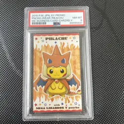 Pokemon 2016 Japanese PSA 8 Poncho Wearing Pikachu Business Card Charizard Y - Image 1