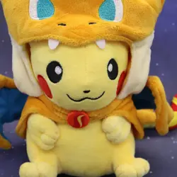 Pokemon Pikachu Mega Charizard Y Poncho Plush 9" - Image 3