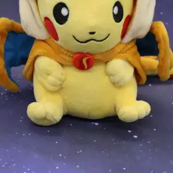Pokemon Pikachu Mega Charizard Y Poncho Plush 9" - Image 4