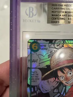 BGS 10 One Piece Card Monkey D Luffy Manga Alt Art OP13 Carrying On His Will - Image 3