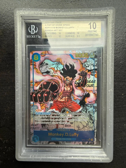 2025 ONE PIECE OP11-118 MONKEY D LUFFY MANGA ALT ART English BGS Pristine 10 - Image 1