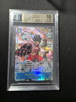 Monkey D Luffy OP11-118 Manga Alt Art SEC, Fist Of Divine Speed, BGS 10 Pristine - Image 1