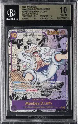 2023 ONE PIECE AWAKENING OF THE NEW ERA MANGA ALT ART MONKEY D. LUFFY BGS 10 - Image 1