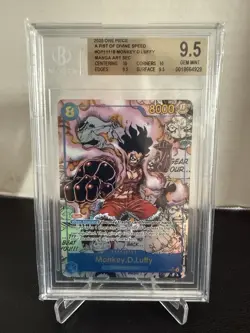 BGS 9.5 MONKEY D. LUFFY MANGA ALT ART OP11-118 One Piece Graded GEM MT ENG - Image 1