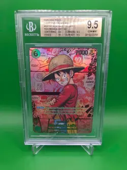 BGS 9.5 OP13-118 Monkey D Luffy Red Manga Alt Art Parallel One Piece English - Image 1