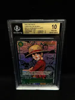 BGS 10 One Piece Card Monkey D Luffy Manga Alt Art OP13 Carrying On His Will - Image 2