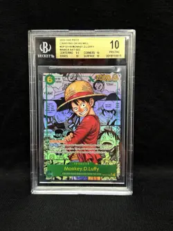 BGS 10 One Piece Card Monkey D Luffy Manga Alt Art OP13 Carrying On His Will - Image 5