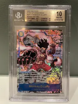 2025 One piece OP11-118 Monkey D Luffy Manga Alt Art ENGLISH BGS 10 - Image 1