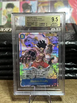 2025 One Piece OP11 EN Manga Alt Art Monkey D. Luffy #118 BGS 9.5 Gem Mint - Image 1