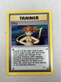 Pokemon Misty Gym Heros Unlimited Trainer Card First Edition 18/132 Holo NM - Image 1