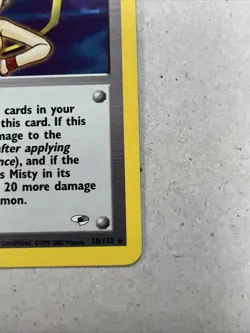 Pokemon Misty Gym Heros Unlimited Trainer Card First Edition 18/132 Holo NM - Image 2