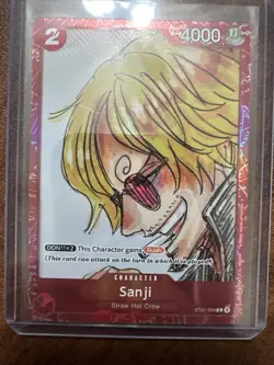 Sanji One Piece Card Game Lot (4) Op01-013 Promotion Card - Image 3