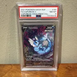 Vaporeon V SWSH181 Alternate Art Full Art Holo Promo Pokemon Card Psa Graded 8 - Image 1