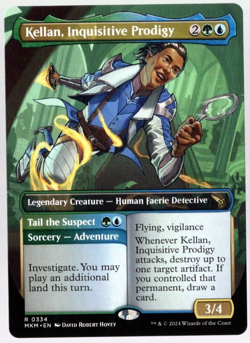 Kellan, Inquisitive Prodigy 0334 Non Foil Borderless Rare Karlov Manor MTG NM - Image 1