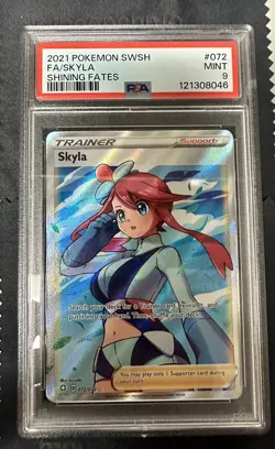 2021 POKEMON SWORD & SHIELD SHINING FATES #072 FULL ART/SKYLA PSA 9 - Image 1