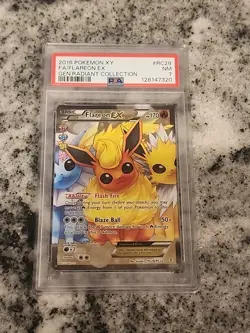 2016 POKEMON XY GENERATIONS RADIANT COLL #RC28 FULL ART/FLAREON EX PSA 7 - Image 1