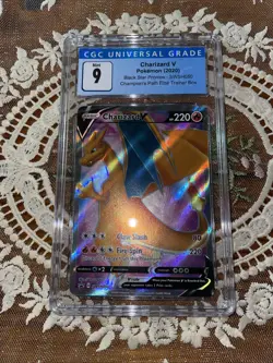 CGC 9 GRADED Pokemon TCG Charizard V SWSH Black Star Promo SWSH050 Holo Promo - Image 1