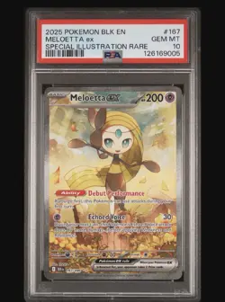 PSA 10 MELOETTA EX SIR 167/086 BLACK BOLT SPECIAL ILLUSTRATION RARE POKEMON 2025 - Image 1