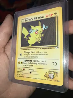 Lt. Surge's Pikachu 81/132 Pokemon TCG 1st Edition Gym Heroes NM Vintage 2000 - Image 2