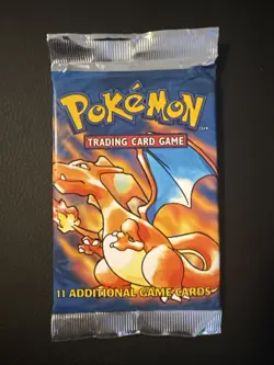 Pokemon TCG Base Set Unlimited Booster Pack Charizard Art WOTC Sealed with case - Image 3